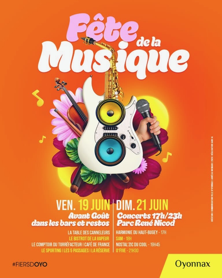Affiche de la Fête de la musique Oyonnax 2026